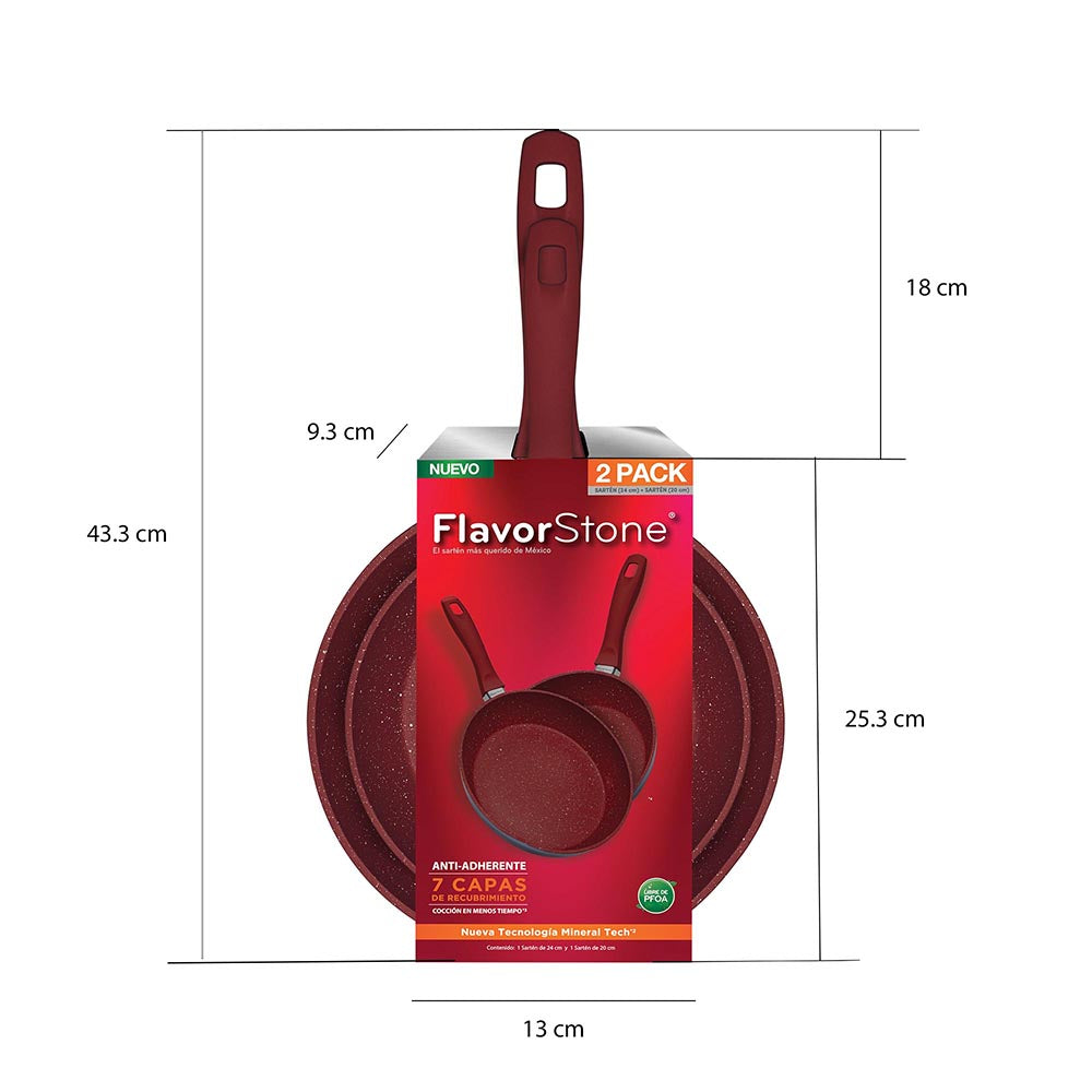 Juego de sartenes antiadherentes FlavorStone 2 Pan Set de 20 y 24 cm