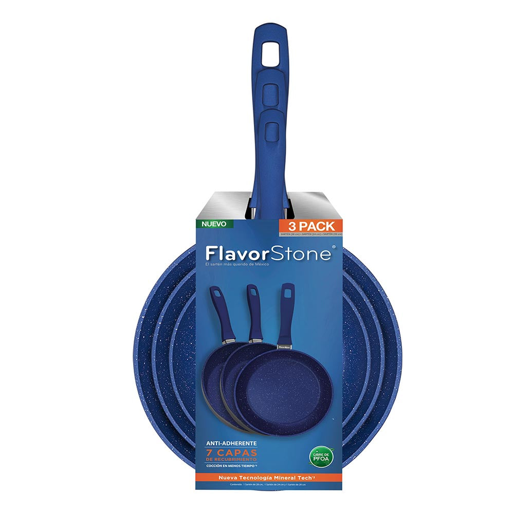 Juego de sartenes antiadherentes FlavorStone 3 Pan Set de 20, 24 y 28 cm