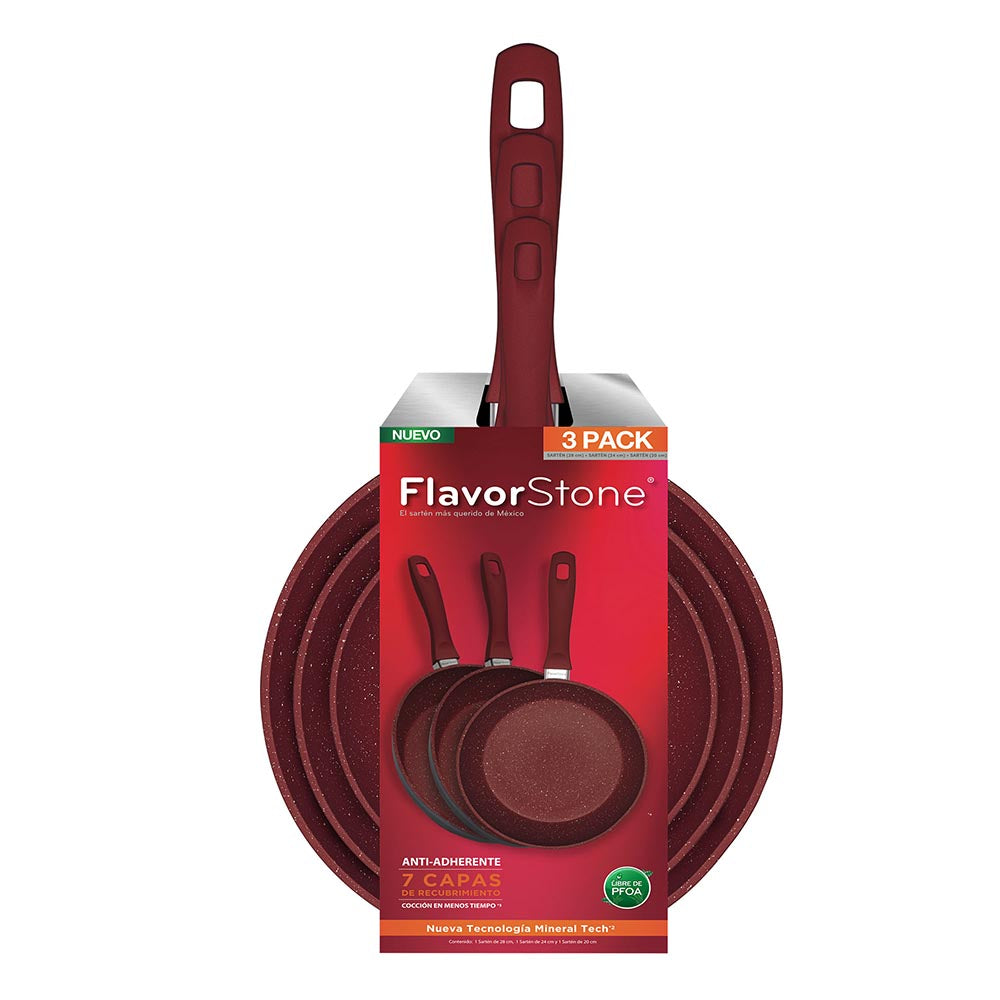 Juego de sartenes antiadherentes FlavorStone 3 Pan Set de 20, 24 y 28 cm